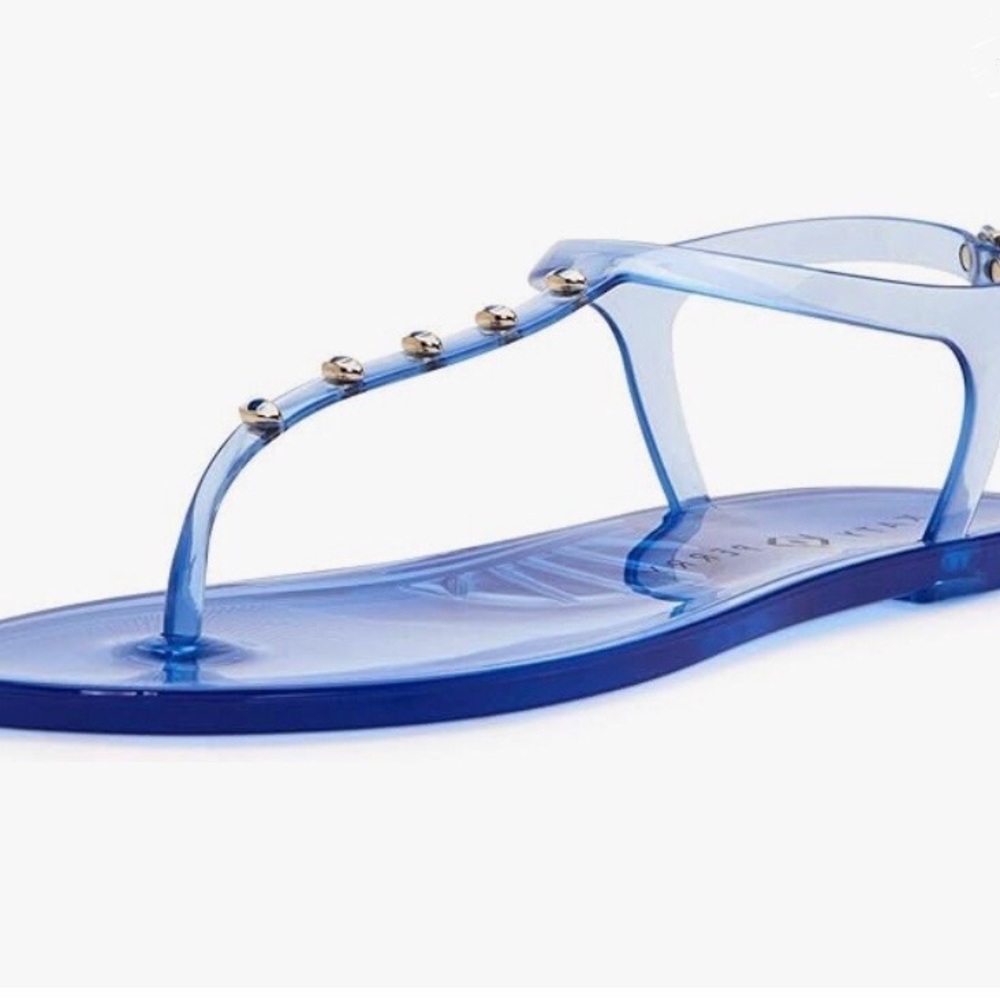 Katy Perry Women’s The Geli-T Strap Flat Sandal, Blue, Size 11